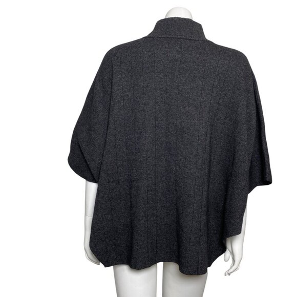 Note di Anita Merino Wool Cashmere Sweater Poncho Dolman Mock Neck One Size - Picture 4 of 5